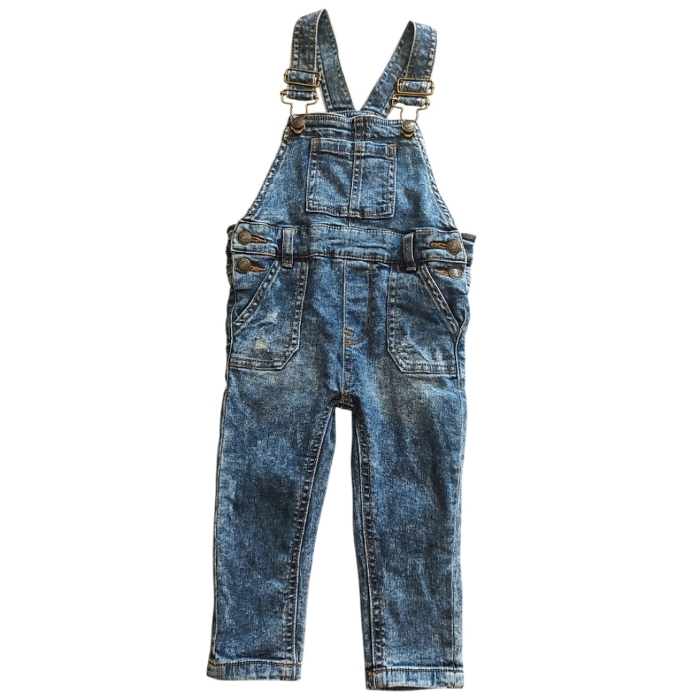 7 For All Mankind Blue Denim Overalls